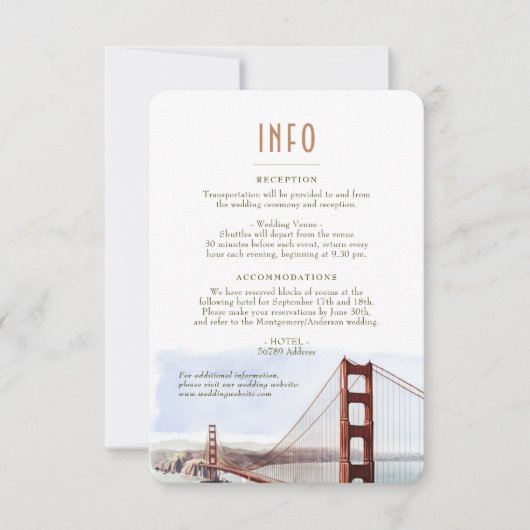 Gegevens over de INFO in San Francisco Golden Gate Kaart (Voorkant)