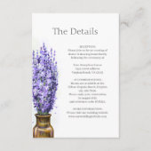 Gegevens over de lavender Flowers Modern Floral We Informatiekaartje (Voorkant)