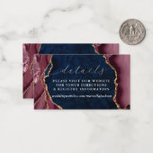 Gegevens over de marine, Bourgogne en Gold Agate Notitiekaartje (Voorkant / Achterkant in situ)