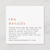 Gegevens over de MINI QR-code Terracotta Wedding Informatiekaartje (Voorkant)