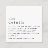 Gegevens over de minicode QR Black White Wedding Informatiekaartje (Voorkant)