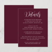 Gegevens over de minimale bruidrode bruine bruidsb informatiekaartje (Voorkant / Achterkant)