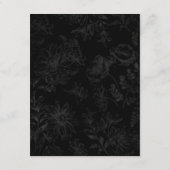 Gegevens over de minimale zwarte tapestry bruiloft informatiekaartje (Achterkant)