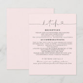 Gegevens over de minimalistische bruiloft informatiekaartje (Voorkant / Achterkant)