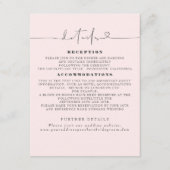 Gegevens over de minimalistische bruiloft informatiekaartje (Voorkant)