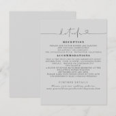 Gegevens over de minimalistische bruiloft informatiekaartje (Voorkant / Achterkant)