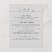 Gegevens over de minimalistische bruiloft informatiekaartje (Voorkant)