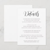 Gegevens over de minimalistische bruiloft informatiekaartje (Voorkant / Achterkant)