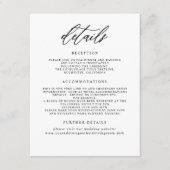 Gegevens over de minimalistische bruiloft informatiekaartje (Voorkant)