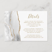Gegevens over de moderne Agate Grey Gold Wedding Informatiekaartje (Voorkant)