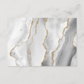 Gegevens over de moderne Agate Grey Gold Wedding Informatiekaartje (Achterkant)
