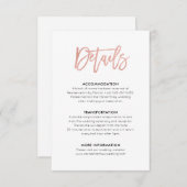 Gegevens over de moderne gouden bruiloft met Roos, Informatiekaartje (Voorkant / Achterkant)