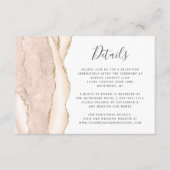 Gegevens over de moderne Ivory Gold Agate Wedding Informatiekaartje (Voorkant)