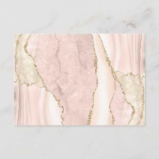 Gegevens over de moderne Ivory Gold Agate Wedding Informatiekaartje (Achterkant)