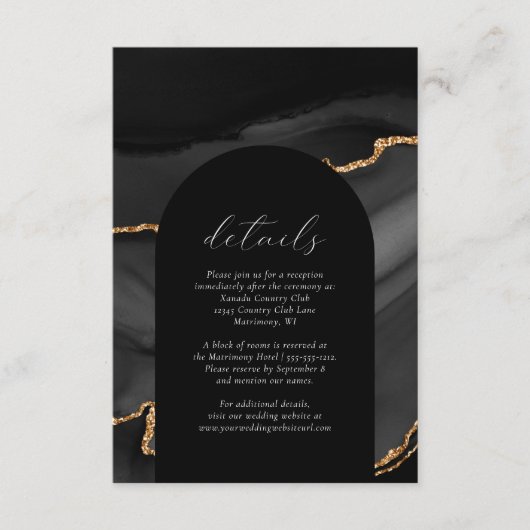 Gegevens over de moderne zwarte goudslagring informatiekaartje (Voorkant)