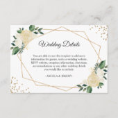 Gegevens over de ontvangst van groene Ivory Gold F Informatiekaartje (Voorkant)