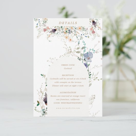 Gegevens over de ontvangst van waterverf elegante  informatiekaartje (Staand voorkant)