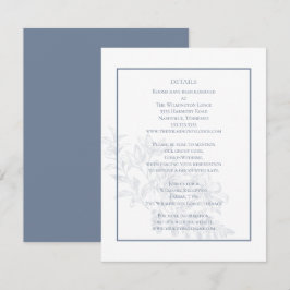 Gegevens over de recente moderne Floral Dusty Blue Informatiekaartje