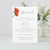 Gegevens over de rode papaverbruiloft in de Elegan Informatiekaartje (Staand voorkant)