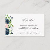 Gegevens over de roze bruinktbruiloft van de legan informatiekaartje (Voorkant)