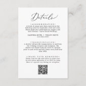 Gegevens over de snelle zwarte kalligrafie QR-code Informatiekaartje (Voorkant)