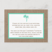 Gegevens over de Tropische palmboom Beach Bachelor Uitnodiging Briefkaart (Achterkant)