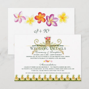 Gegevens over de Tropische zomerbruiloft voor eleg Kaart