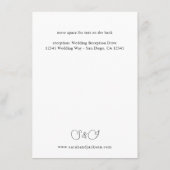 Gegevens over de zwarte en natuurlijke Floral Boho Informatiekaartje (Achterkant)