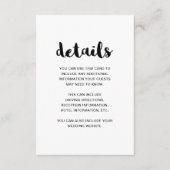 Gegevens over de zwarte en witte bruiloft informatiekaartje (Voorkant)