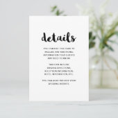 Gegevens over de zwarte en witte bruiloft informatiekaartje (Staand voorkant)