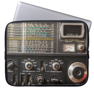 Gegevens over een oude am radio-ontvanger laptop sleeve