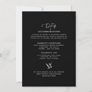 Gegevens over elegant Black, Silver & White Weddin Kaart