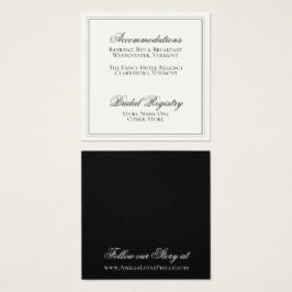 Gegevens over ellegant Black and White Wedding Vierkante Visitekaartjes