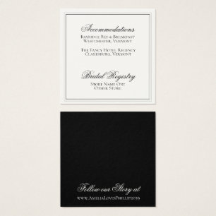 Gegevens over ellegant Black and White Wedding Vierkante Visitekaartjes