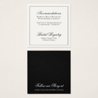 Gegevens over ellegant Black and White Wedding Vierkante Visitekaartjes