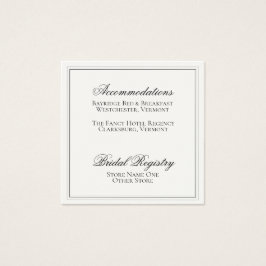 Gegevens over ellegant Black and White Wedding Vierkante Visitekaartjes