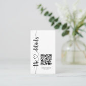 Gegevens over ellegant zwart-witscript bruiloft informatiekaartje (Staand voorkant)