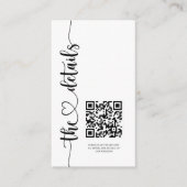 Gegevens over ellegant zwart-witscript bruiloft informatiekaartje (Voorkant)