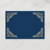 Gegevens over Floral Lijst Blue en Gold Wedding Informatiekaartje (Achterkant)