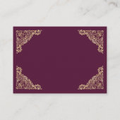 Gegevens over Floral Lijst Plum and Gold Wedding Informatiekaartje (Achterkant)