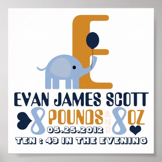 Gegevens over geboortedatum baby;Poster voor neurs Poster (Voorkant)