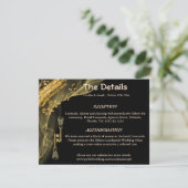 Gegevens over hallowding met zwarte & goudschedels informatiekaartje (Staand voorkant)