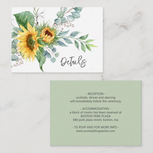 Gegevens over het bijtende zonnebloempje Eucalyptu Informatiekaartje (Voorkant / Achterkant)