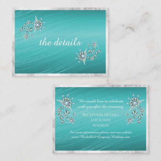 Gegevens over het Blauwgroen en ringzegenhuwelijk  Informatiekaartje (Voorkant / Achterkant)