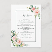 Gegevens over het bleekroze Bloom Weddenschap Informatiekaartje (Voorkant)