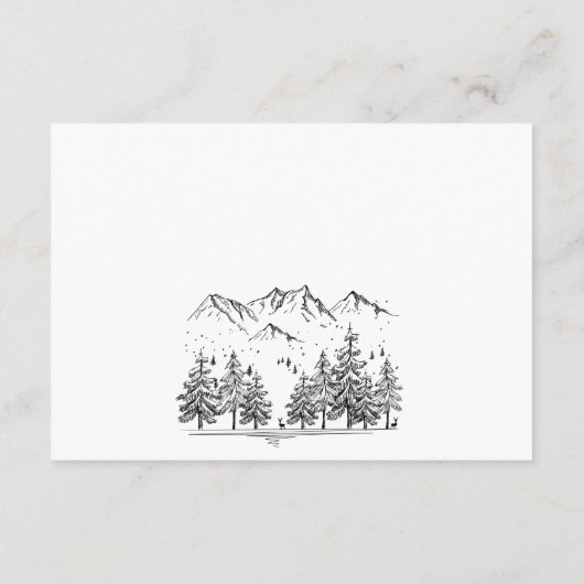 Gegevens over het bos met handgetekende bergen informatiekaartje (Achterkant)