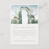 Gegevens over het botanische bruiloft in de pastel informatiekaartje (Voorkant)