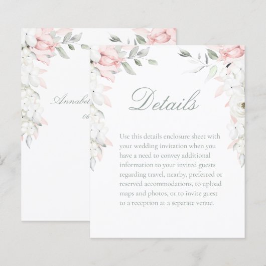 Gegevens over het bruiloft in de Floral Garden-bru (Voorkant / Achterkant)