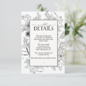 Gegevens over het bruine bruin uithuwte elegant informatiekaartje (Staand voorkant)