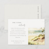 Gegevens over het Dusky Coastal Beach Sun Seascape Informatiekaartje (Voorkant / Achterkant)